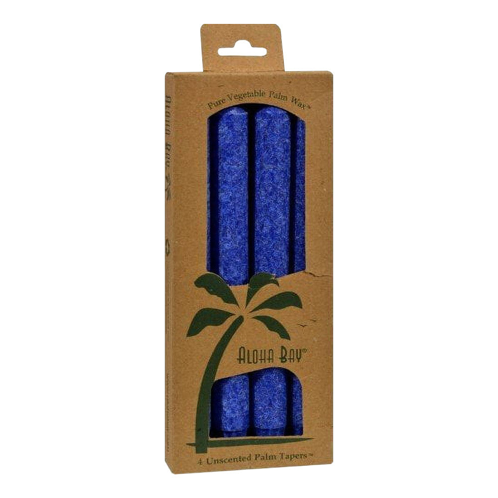 Aloha Bay Palm Tapers 9 Inches Unscented Royal Blue Candles, 4 Ea, 3 Pack